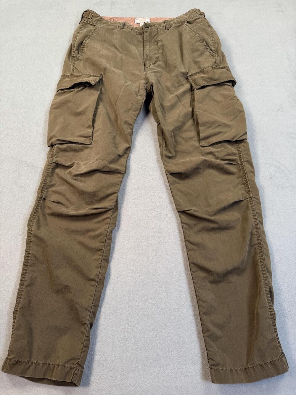 Wallace & Barnes Pants Mens 30x31 Green Cargo Canvas Relaxed Fit Casual Workwear